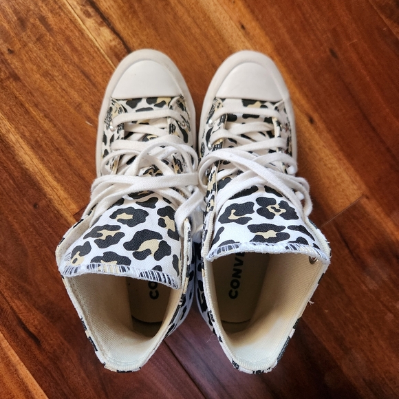 Converse Chuck Taylor All Star Leopard Lugged Platform High Top Lace Sneakers 7 - Picture 5 of 7